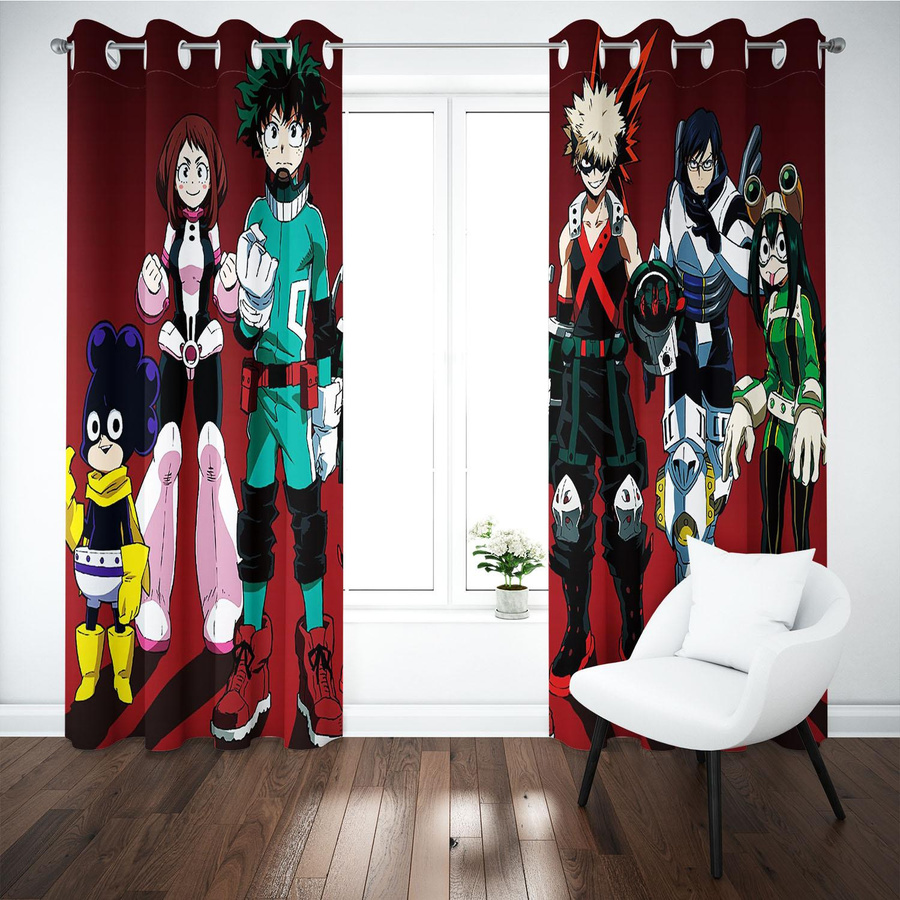 Halbtransparente Vorhänge mit Grafikdesign von Household supplies MH, Mehrfarbig, B: 100 cm, H: 140 cm - Bild 3