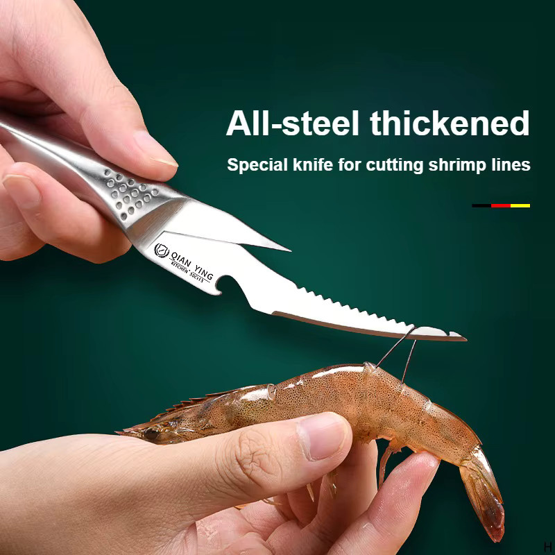PLYS Multifunktionsmesser aus Edelstahl in Silber zum Öffnen von Austern, Garnelen und Muscheln - Bild 3