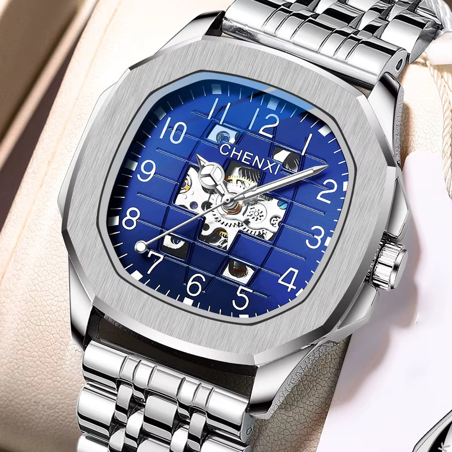 CHENXI Armbanduhr Automatik, Edelstahl, Eckig, Herren - Bild 2