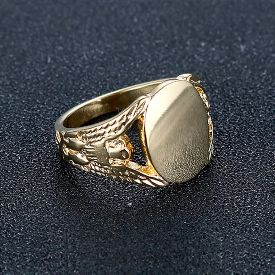 CJYNEWA Ring Edelstahl, Oval, Glatte Oberfläche, Unisex - Bild 2