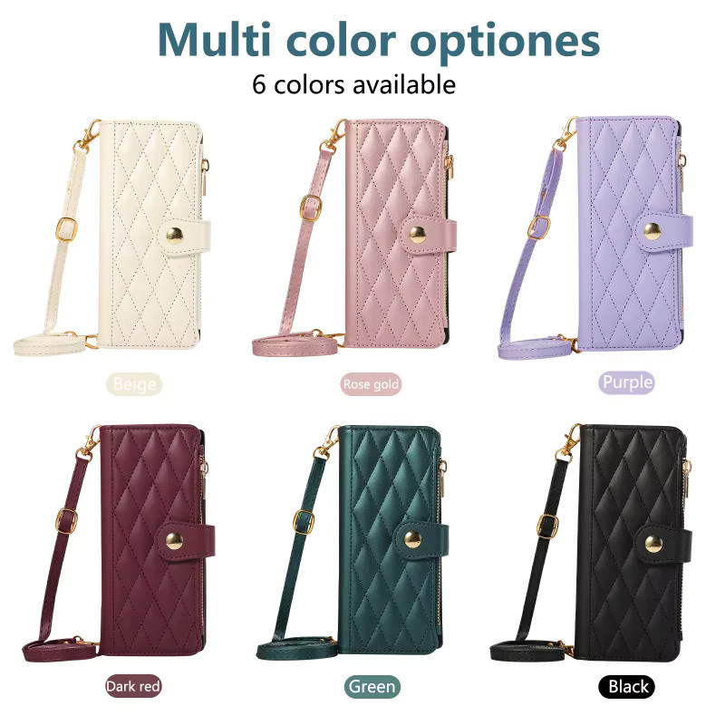 Leder Handyhülle mit Reißverschluss und Handschlaufe als Brieftasche für Samsung Galaxy Z Fold 7, Fold 6, Fold 5, Fold 4, Fold 3 in Beige oder Purple - Bild 6
