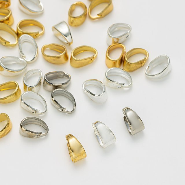 Anhänger-Clips, 18 Karat vergoldet, Klemmbügel-Verschluss, Unisex - Bild 1