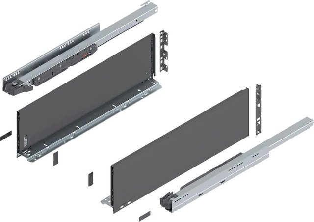 Blum Legrabox Pure Set Schubladen Auszug Tip-On Vollauszug Oriongrau 1 Paar Tiefe: 600 mm - Bild 1