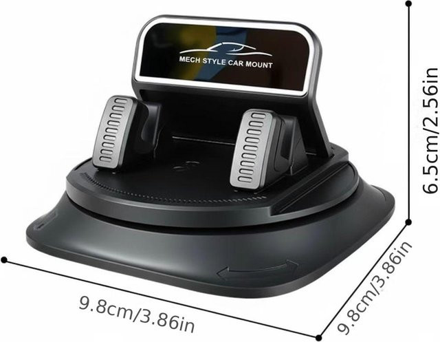 RICHH 360 Grad drehbarer Auto-Handyhalter für Armaturenbrett und Schreibtisch, rutschfeste Basis, Schwarz - Bild 1