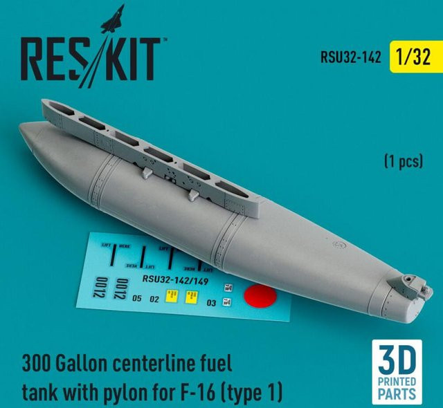 ResKit Models 300 Gallon centerline fuel tank with pylon for F-16, 1-teiliges Set, 1:32 - Bild 1