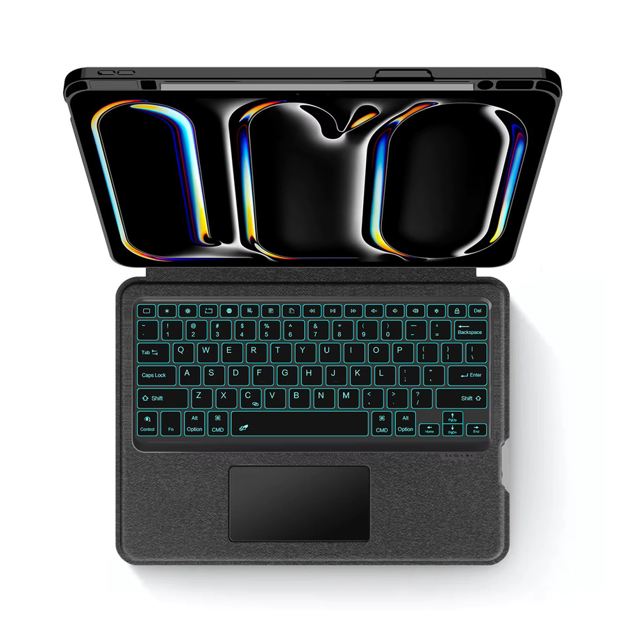 AJIUYU Magische Tastatur mit Touchpad und Hintergrundbeleuchtung für iPad Pro 13 M4 M5 sowie iPad Pro 11 M4 M5, abnehmbare Schutzhülle, Schwarz - Bild 2