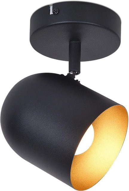 NETTLIFE Deckenstrahler aus Metall in Schwarz und Gold/Messing mit verstellbarem LED-Design im Retro-Stil und E14-Fassung - Bild 1