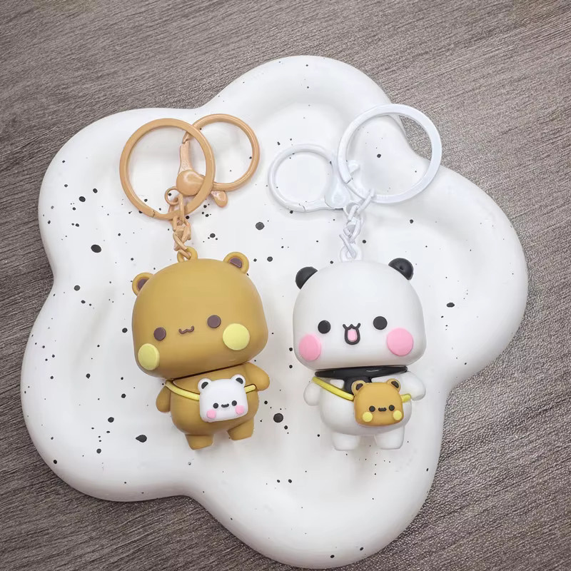 YiYuYiHua Schlüsselring, Panda Bubu und Yier, Bunt, Unisex - Bild 3