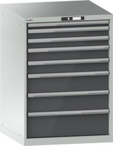 Lista Schubladenschrank 36x36E in Grau mit Schloss, B/T/H: 71,7 x 72,5 x 100,0 cm - Bild 1