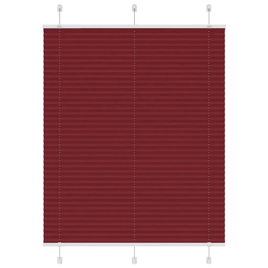 vidaXL Plissee Bordeauxrot, semi-transparent, Polyester, B: 105 cm, H: 150 cm - Bild 2