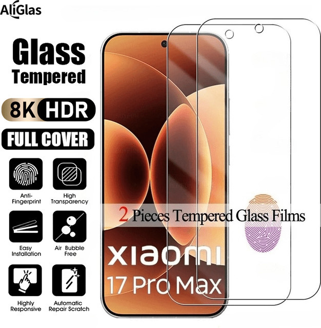 2 Stück HD-Displayschutzfolie aus gehärtetem Glas für Xiaomi 17 Pro Max, transparent - Bild 1