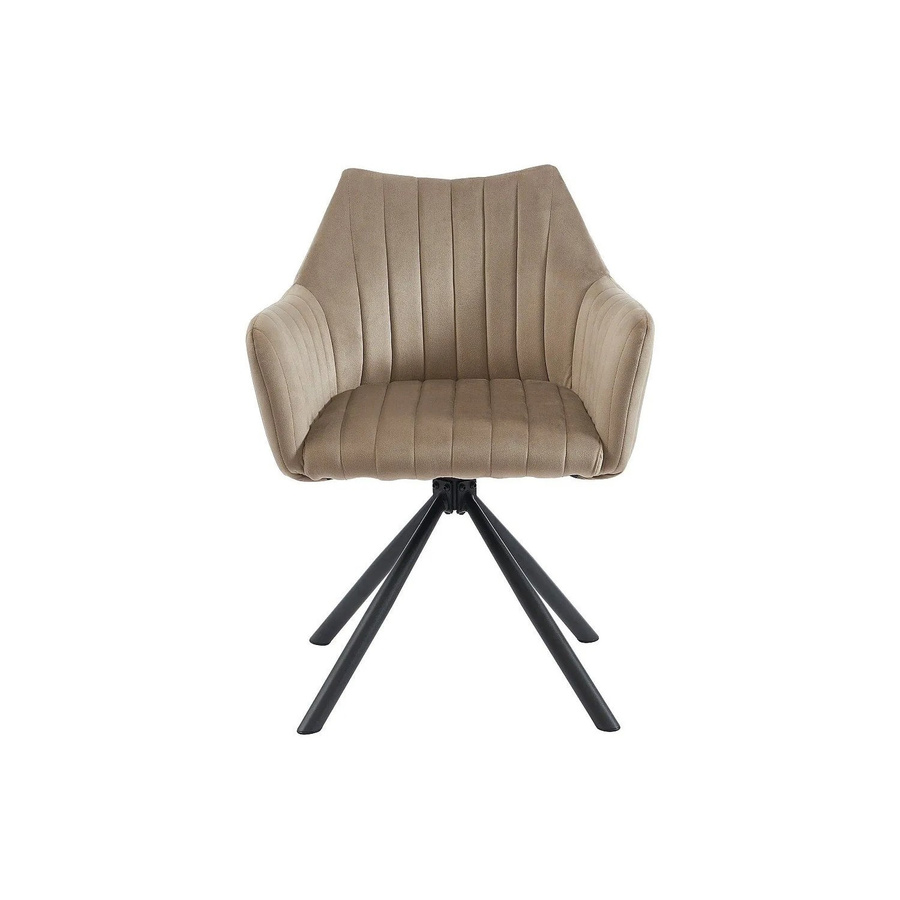Vente-unique Stuhl Iziali Modern in Beige aus Samt und Metall mit Breite: 60 cm, Tiefe: 60 cm, Höhe: 83,5 cm - Bild 2
