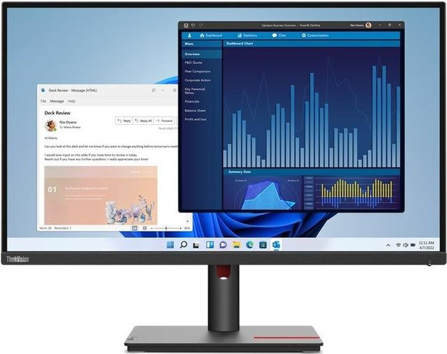 Lenovo ThinkVision T27p-30 27 Zoll 4K Ultra HD LED Monitor Schwarz mit IPS-Panel und USB-C - Bild 1