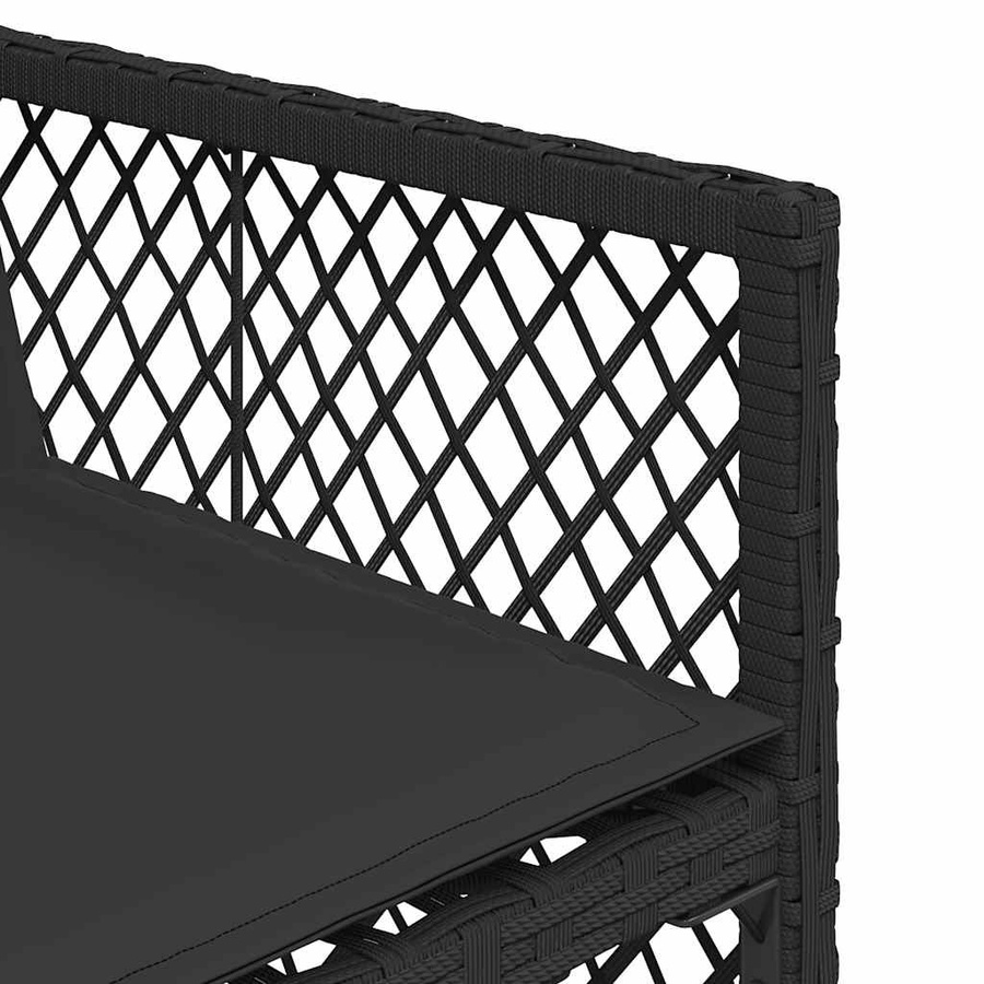 vidaXL 7-tlg Garten-Essgruppe aus Poly-Rattan mit Kissen und Hartglas, Schwarz - Bild 5