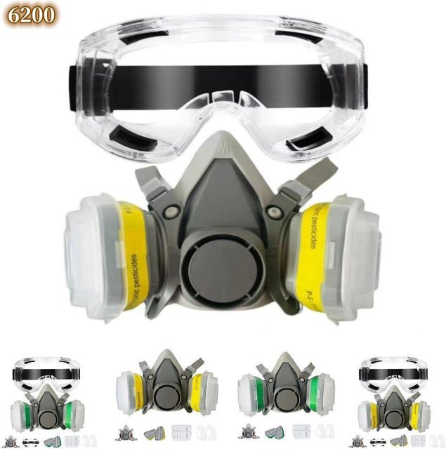 Atemschutzmaske 15in1/16in1 Halbmaske zum Schutz vor Staub und Gas für Malen und Sprühen mit chemischen Gasfiltern für organische Dämpfe - Bild 1