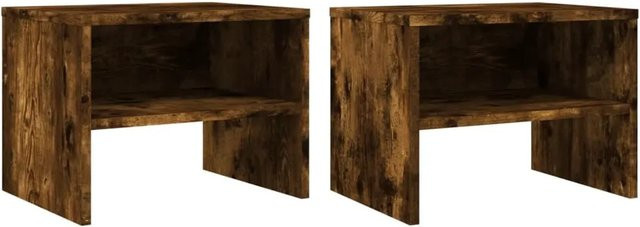 vidaXL Nachttische 2er Set aus Holzwerkstoff in Räuchereiche, B/T/H: 40 x 30 x 30 cm - Bild 1