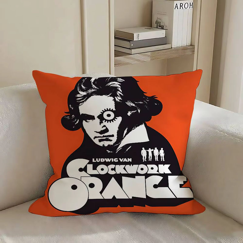52TOYS Kissenbezug A Clockwork Orange mit bedrucktem Muster in Orange, 40 x 40 cm - Bild 4