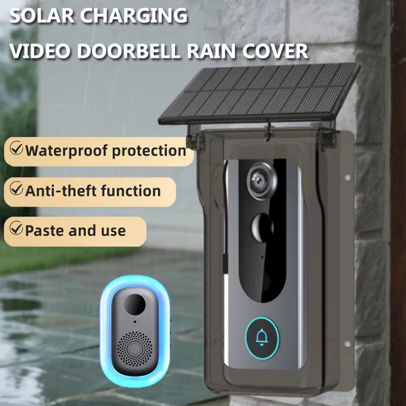 Luxuglow Tuya Smart Home Video Intercom mit Solar Kamera und IP65 wasserdichter Outdoor Drahtlose Türklingel in Schwarz - Bild 3