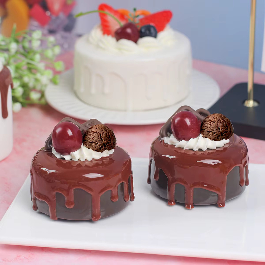 Künstliches Kuchen-Modell zur Dekoration für Hochzeit und Party, runder Simulationskuchen aus Kunststoff, QTG009 - Bild 3