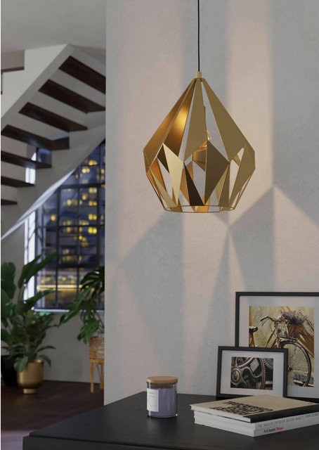 Eglo Hängeleuchte Carlton, 1-flammig, Gold, Durchmesser: 38,5 cm, Fassung E27, max. 60 W - Bild 1