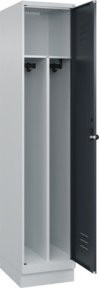 C+P Spind Classic PLUS Garderobenschrank mit Sockel, 1 Abteil, Grau/Anthrazit, H x B x T: 195 x 40 x 50 cm - Bild 1