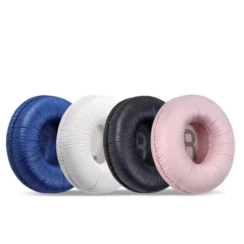 JBL Ersatz-Ohrpolster aus weichem Leder und Schaumstoff für T450 T450BT T500BT T520BT JR300BT JR310BT Kopfhörer, 70 mm, Weiß/Mehrfarbig - Bild 3