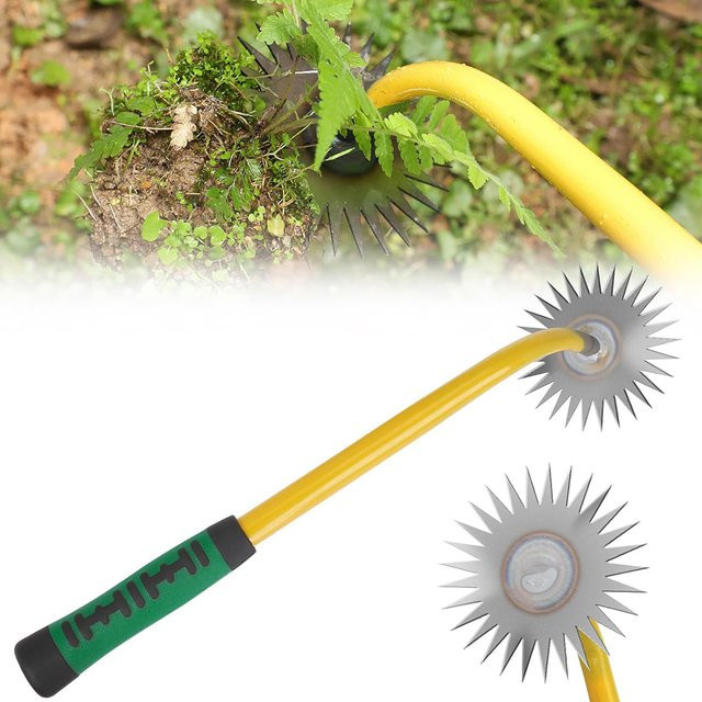 Unkraut Artefakt Sonnenblumenkopf Unkrautentferner aus geschmiedetem Manganstahl in Gelb - Bild 1