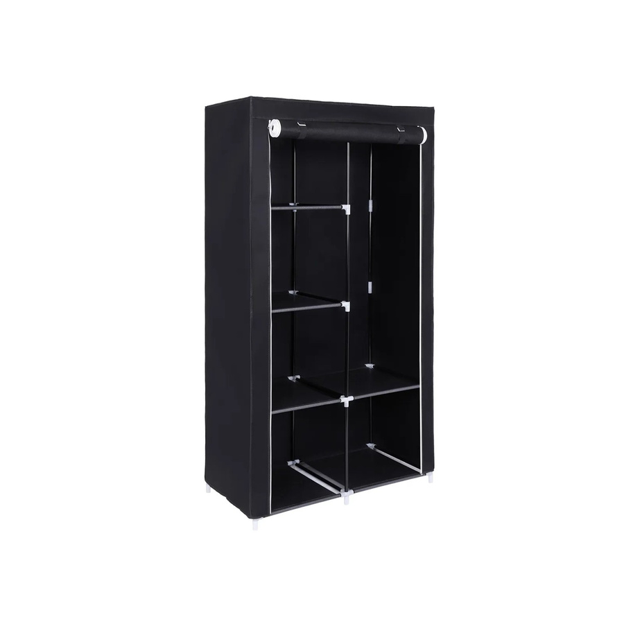 Songmics Stoffschrank mit Rollladen in Schwarz, B/T/H: 88 x 45 x 168 cm - Bild 2