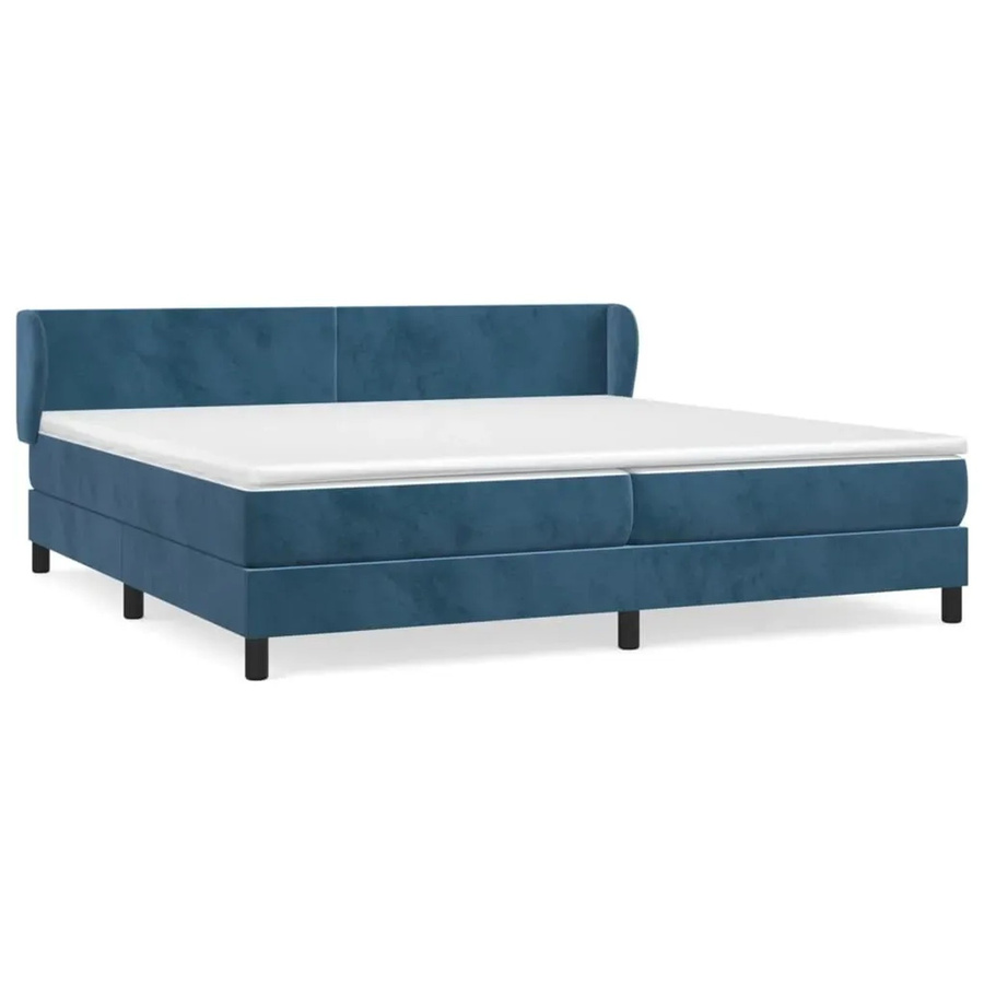 vidaXL Boxspringbett mit Matratze Dunkelblau Samt B/T/H: 200 x 200 x 78 cm - Bild 2