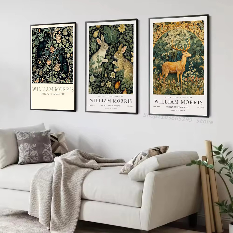 William Morris Baum des Lebens Katzen Wandposter selbstklebend wasserfestes Papier für die Wanddekoration - Bild 2