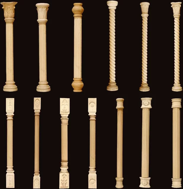 MaYupeT Holz Applikation in Beige als geschnitzter Rahmen im römischen Säulen-Design für deine Möbeldekoration - Bild 1