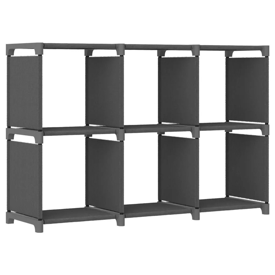 vidaXL Würfel-Regal mit 6 Fächern in Grau, B/T/H: 103 x 30 x 72,5 cm - Bild 2