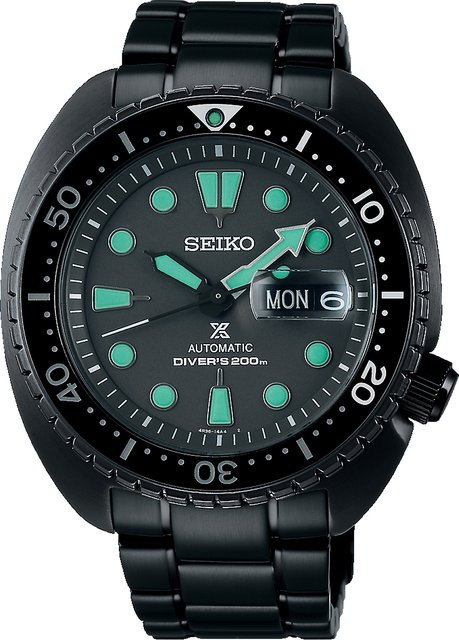 Seiko Armbanduhr Automatik, Edelstahl, Schwarz, 45 mm, Herren - Bild 1