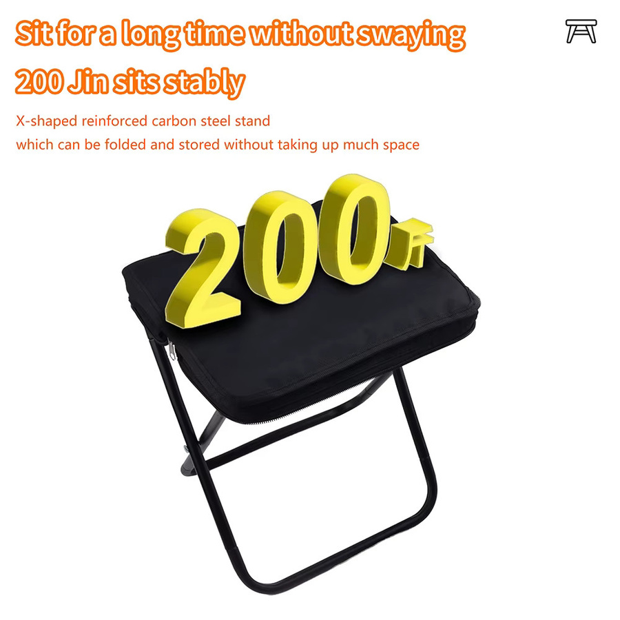 RESISTLAND Camping Klappstuhl Handhocker in Schwarz für Outdoor, Strand und Angeln - Bild 3