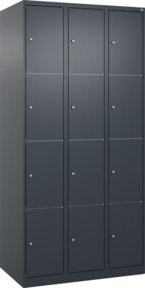 C+P Schließfachschrank Classic PLUS mit 3 Abteilen in Anthrazitgrau, B/T/H: 90 x 50 x 185 cm - Bild 1