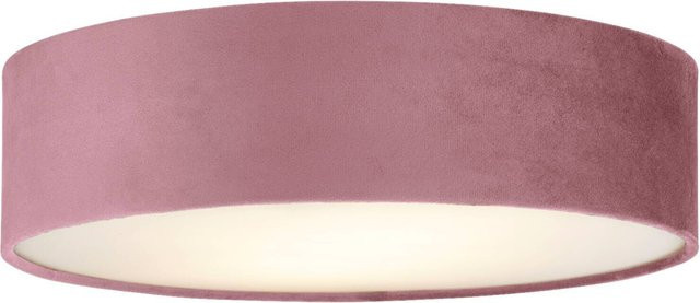 Searchlight Deckenleuchte Drum in Pink aus Stahl und Samt mit 2 E27 Fassungen, Durchmesser: 38 cm, Höhe: 10 cm - Bild 1