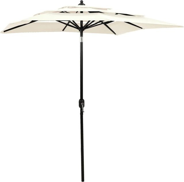 vidaXL Sonnenschirm mit Aluminium-Mast in Sandfarben, B/T: 200 x 200 cm - Bild 1