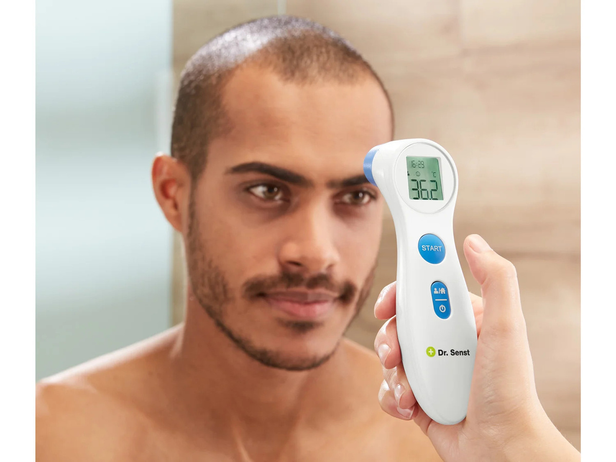 DR. SENST 2in1 Stirn-Thermometer mit Infrarot-Sensor in Weiß - Bild 2