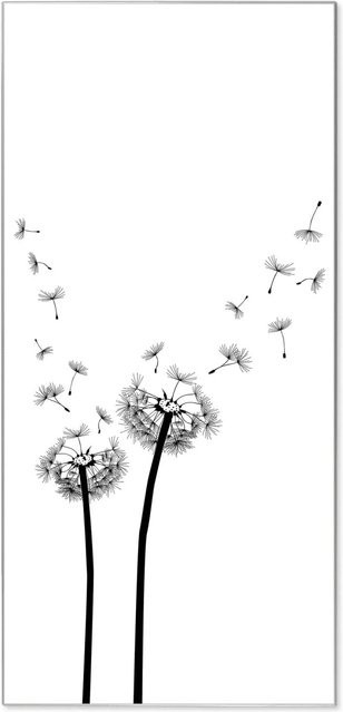 Banjado Magnettafel aus Metall mit Motiv Pusteblume 2 in Silber, Magnetwand und Pinnwand inklusive 4 Magneten, B/H: 37 x 78 cm - Bild 1