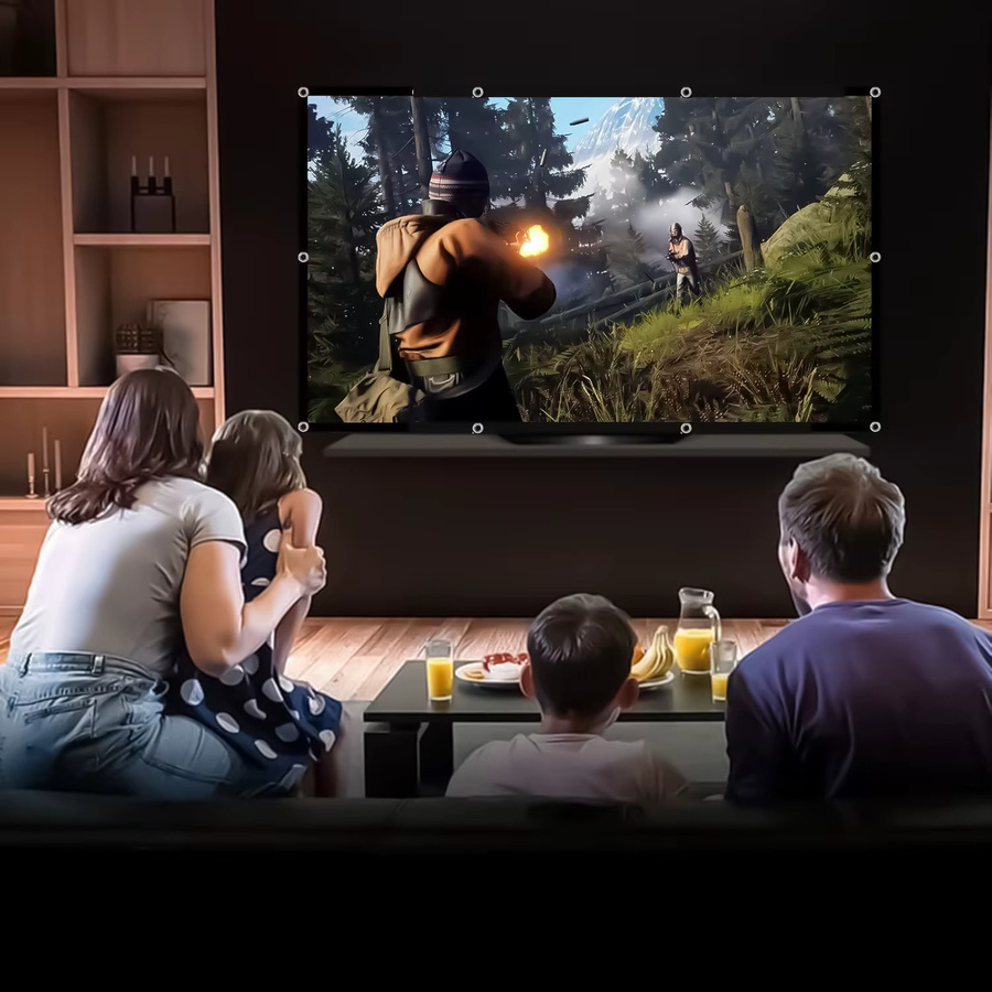XBJ 4K Projektorleinwand, tragbare und faltbare Leinwand mit hoher Dichte, Farbe: Weiß - Bild 4