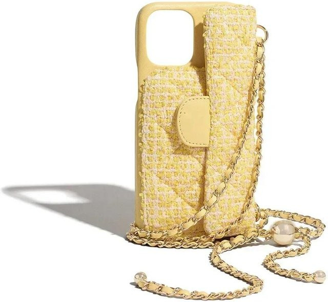Verstellbare Umhängetasche aus Leder für Apple iPhone 16 Pro Max 15 14 13 12 11 Plus in Gelb mit Kartenhalter und Brieftasche - Bild 1