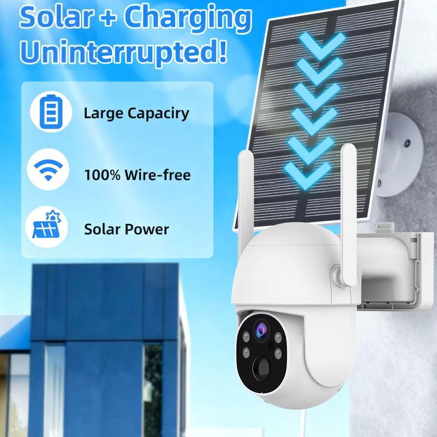 Tuya SmartLife Solar PTZ Outdoor Überwachungskamera mit 5MP Auflösung, 4G SIM-Karte und WLAN, Farbnachtsicht, Menschenerkennung und Bewegungsverfolgung in Weiß - Bild 2