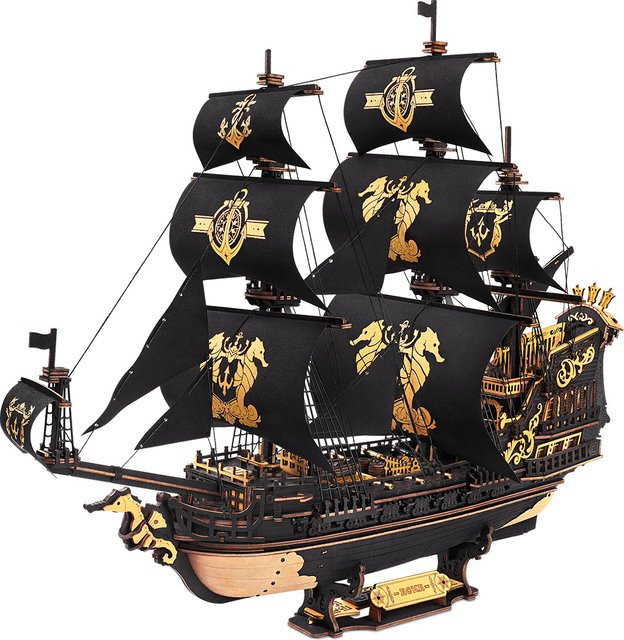 Robotime ROKR The Seahorse Barque, 3D-Holzpuzzle, ab 14 Jahren - Bild 1