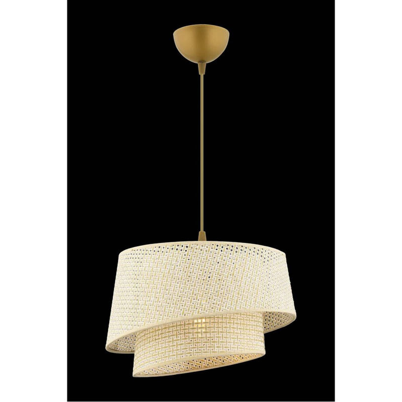 Opviq Pendelleuchte Barette in Creme aus Stoff und Metall mit E27 Fassung, B/T/H: 32 x 32 x 65 cm - Bild 4