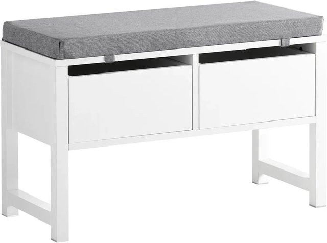 SoBuy Schuhbank FSR88-W mit 2 Schubladen aus MDF in Weiß - Bild 1