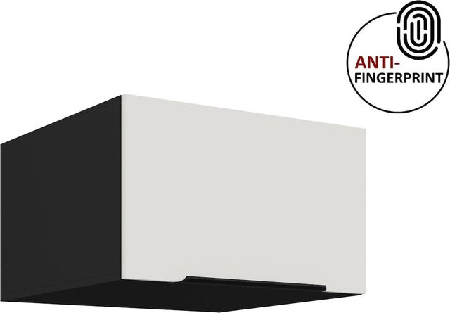 Küchen Aufsatzschrank ARIA Wandmontage Weiss und Schwarz Matt Anti Fingerprint Breite: 60 cm - Bild 1