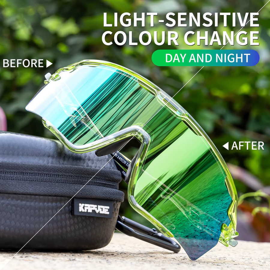 Kapvoe Sportsonnenbrille, Photochrome, Vollrand, Kunststoff - Bild 3