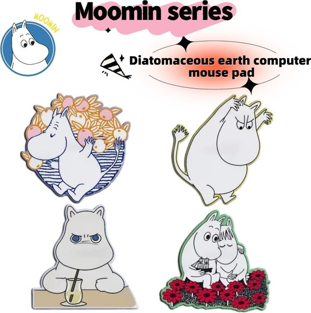 Bandai Moomin Nilpferd Mauspad aus Diatomeenerde, wasserdicht und rutschfest, kreativ geformt für deinen Laptop - Bild 1