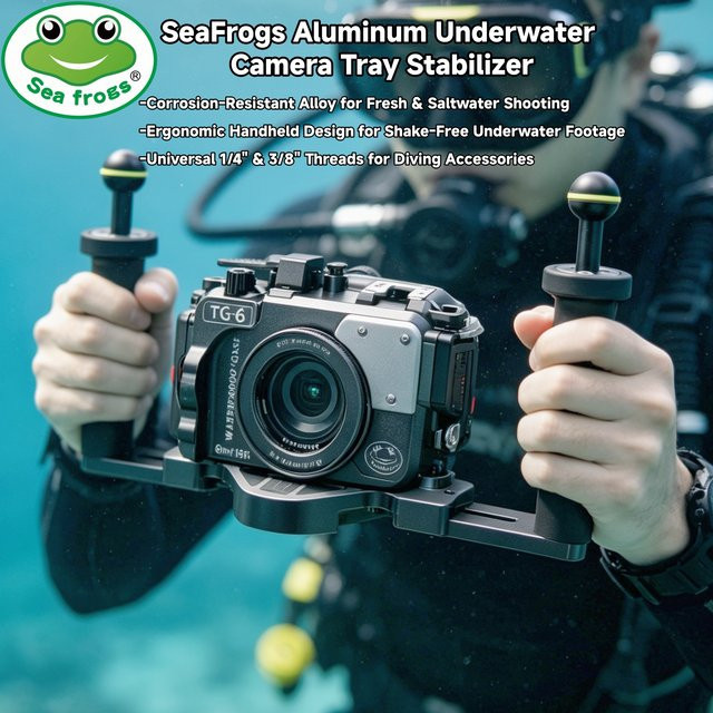 Seafrogs Dual-Handgriff Tauchgriff-Halterung aus Aluminiumlegierung mit Kugeladapter in Schwarz - Bild 1
