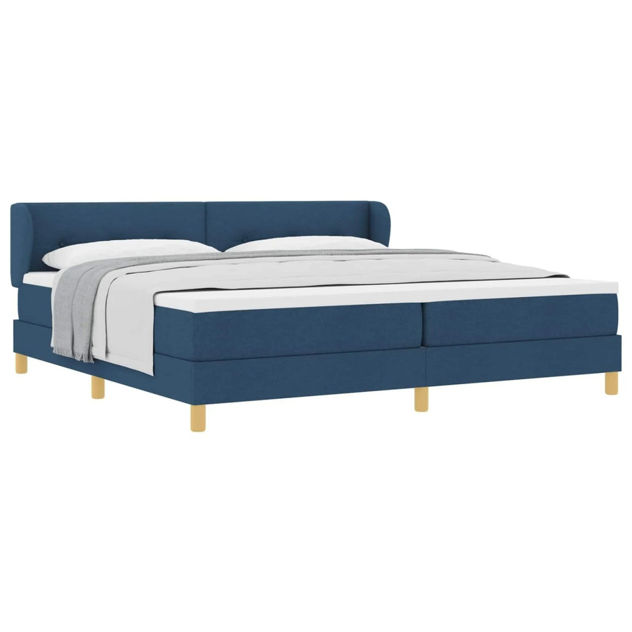 vidaXL Boxspringbett mit Matratze und Kopfteil in Blau, B/T/H: 200 x 200 x 280 cm - Bild 2